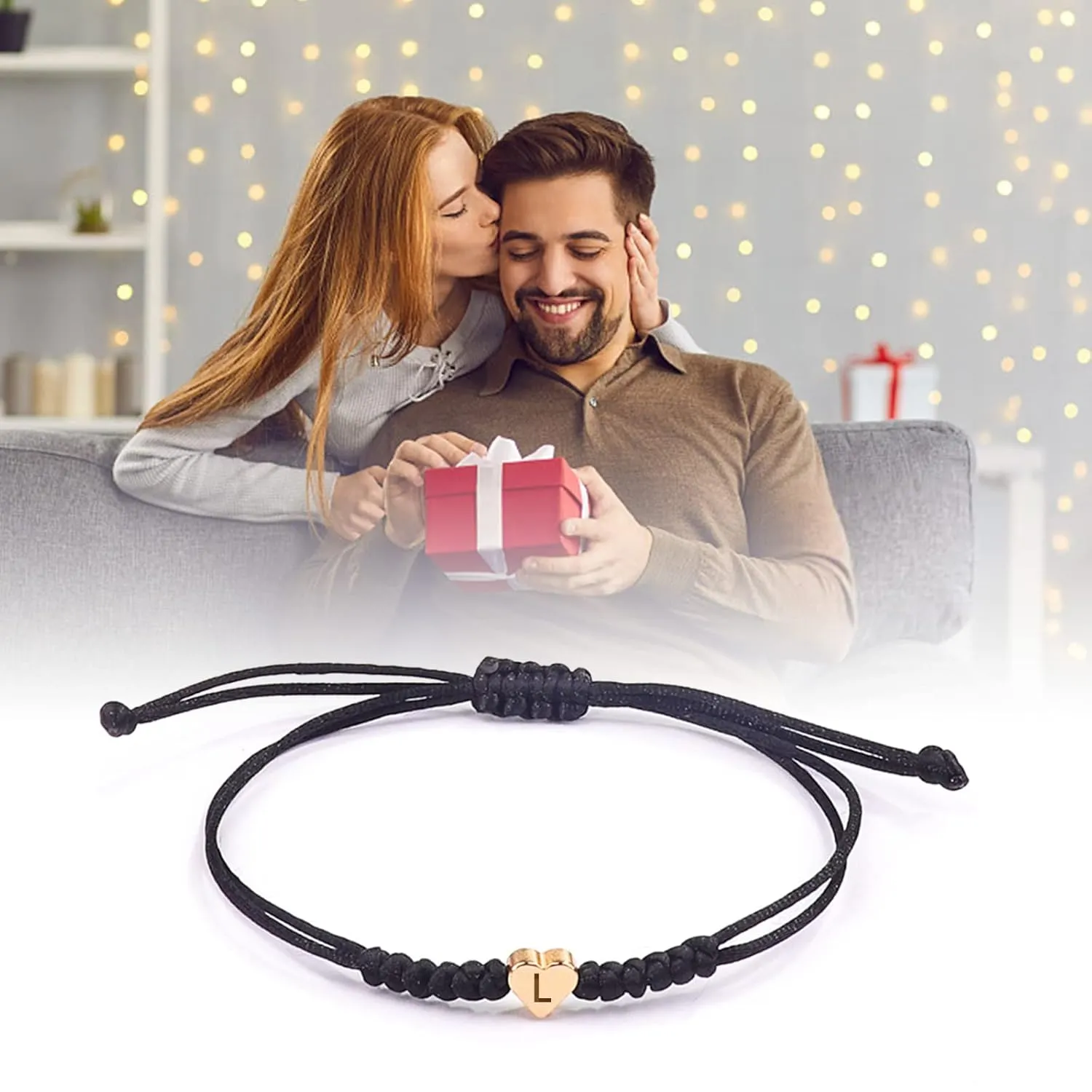 Initial Bracelets for teen girls/boys, Initial N Letter Bracelets Charm Bracelets Handmade Bracelets for Valentines Day Mother's Day Birthday Graduation Gifts (Black, N)