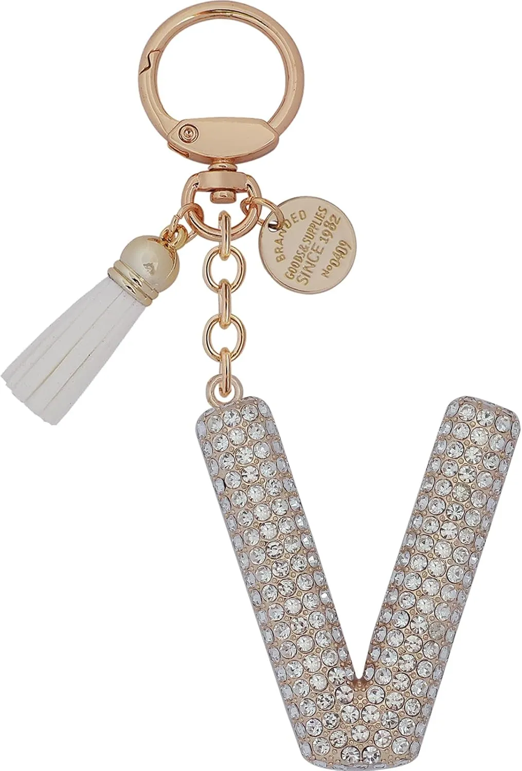 Initial Keychain For Women Letter Keychain A-Z Gift For Girl Cute Bling Rhinestone Tassel Key Chains Charm For Bag Backpack
