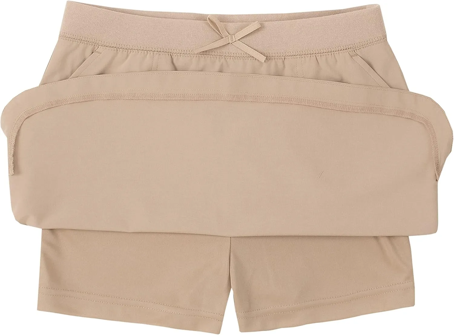 IZOD Girls' School Uniform Pull-on Scooter Skirt with Undershorts, Knit Waistband & Functional Pockets, Wrinkle Resistant
