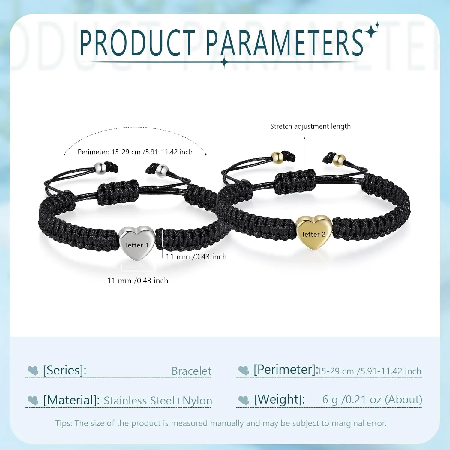 Jewelstruck Personalized Matching Bracelets for Couples Bracelets Custom Name His and Hers Bracelets for Valentines Day Promise Mobius Bracelets for Anniversary Christmas