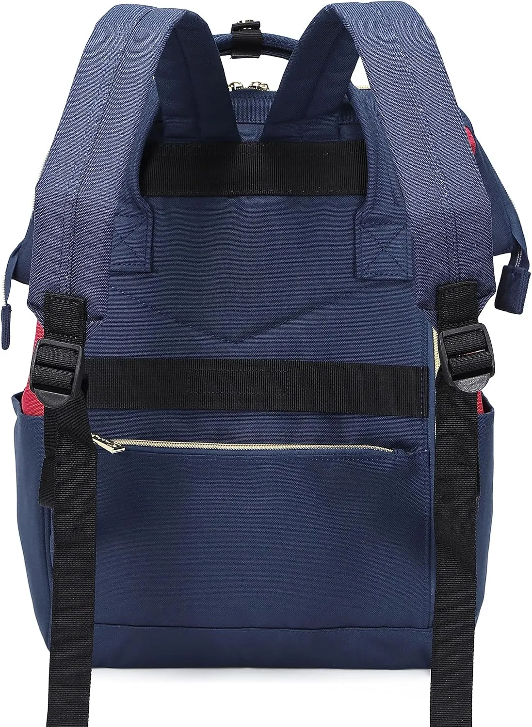 Kah&Kee Polyester Travel Backpack Functional Anti-theft School Laptop for Women Men (Bordeaux/Navy II, Medium)