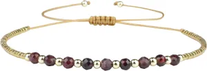 KELITCH Friendship Bracelets Agate Beaded Strand Bracelets Adjustable Charm Bracelets Fashion Jewelry for Women (Red 27A)