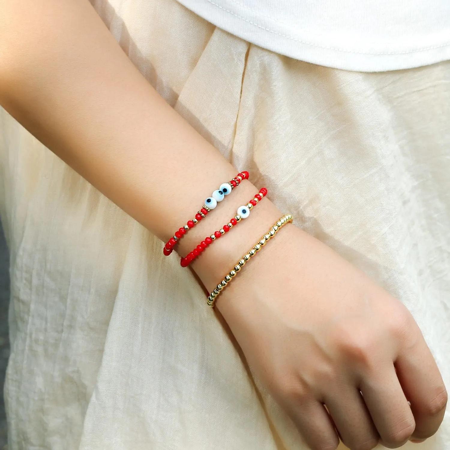KELITCH Rainbow HEISHI Bead Bracelets Summer Colorful Ajustable Strand Bracelets Women Lucky Handmade Stackable Bracelets Jewelry