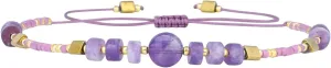 KELITCH Turquoise Beaded Bracelets Handmade Charm Strand Bracelets Boho Thin Strings Bracelets For Women - Purple 68F