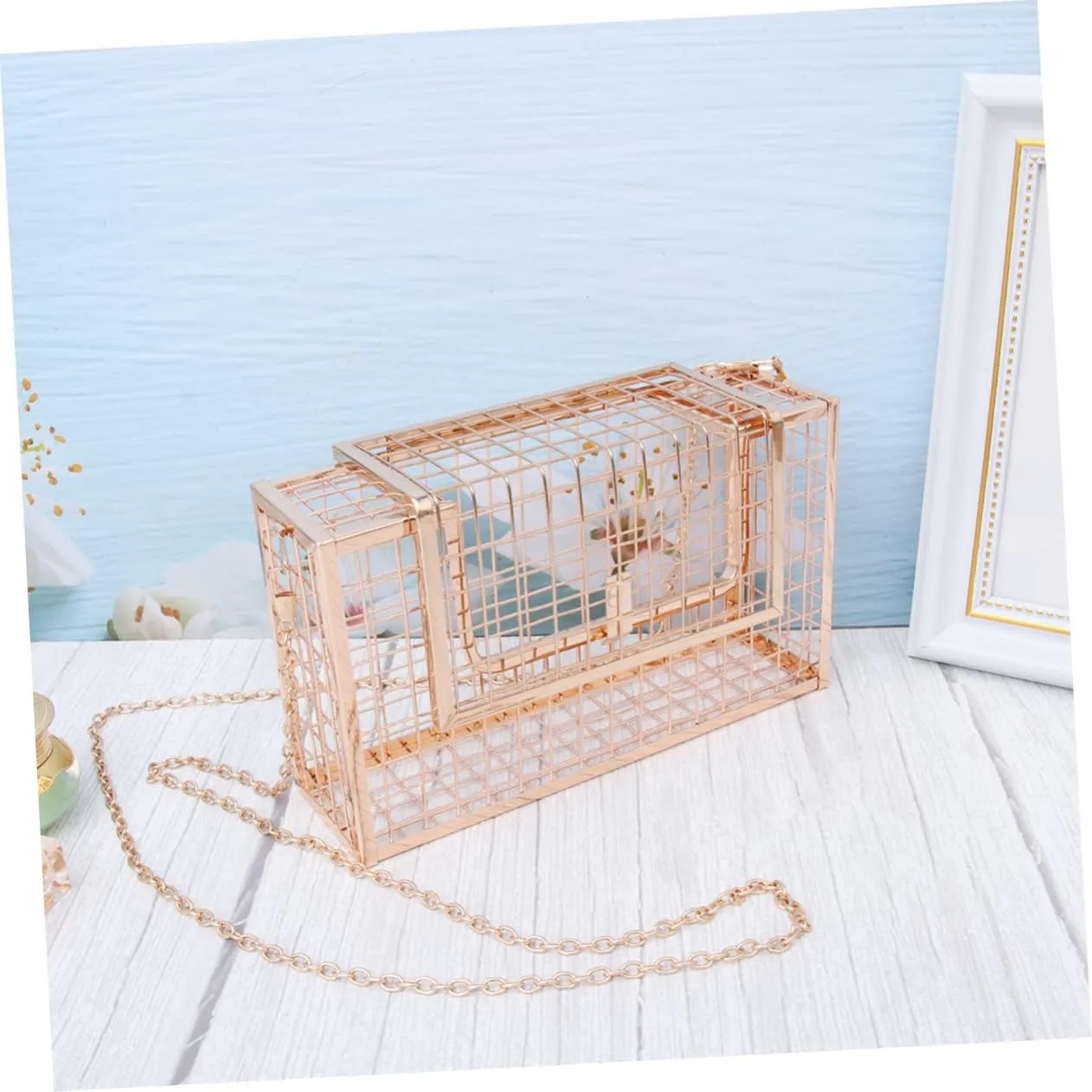 KESYOO 2 pcs metal baskets Evening Bag Clutch Bag Metal Clutch hollow handbag Lady bags dinner bag