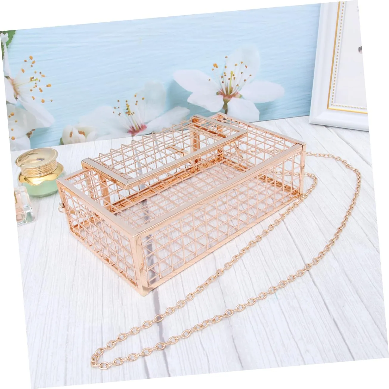 KESYOO 2 pcs metal baskets Evening Bag Clutch Bag Metal Clutch hollow handbag Lady bags dinner bag