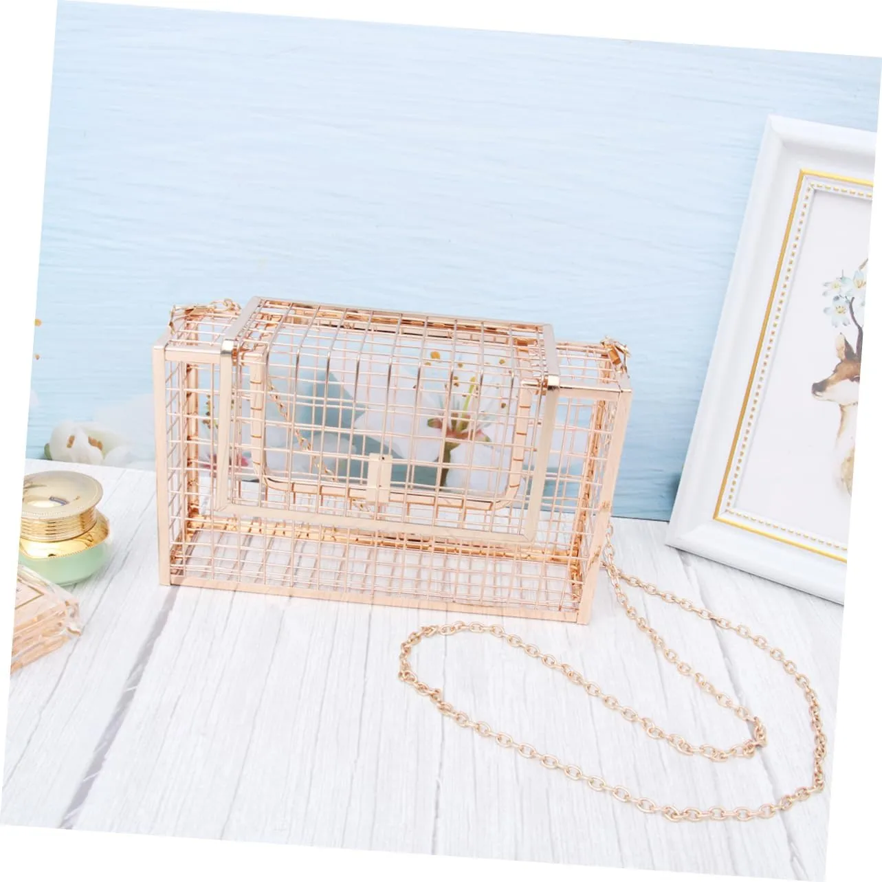 KESYOO 2 pcs metal baskets Evening Bag Clutch Bag Metal Clutch hollow handbag Lady bags dinner bag