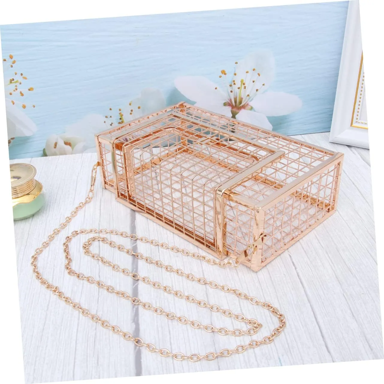 KESYOO 2 pcs metal baskets Evening Bag Clutch Bag Metal Clutch hollow handbag Lady bags dinner bag