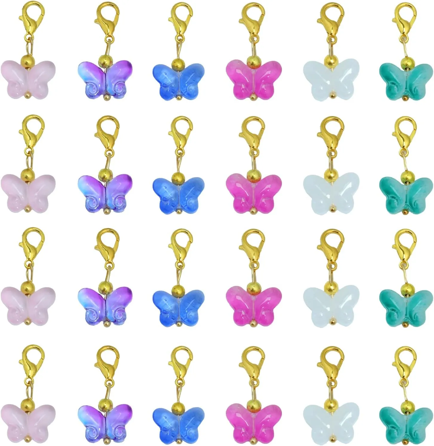 Keychain Set 24PCS - Elegant Keychains for Car Keys, Handbags, Earphone Cases, and Purse Accessories, 6 Colors, Ideal Present for Mothers Day, Birthdays, and Special Occasions
