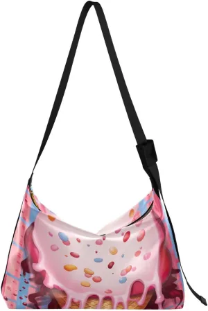 Kigai Ice Cream Pink Crossbody Bag Hobo Handbag Purse Fashion PU Leather Shoulder Bags for Women