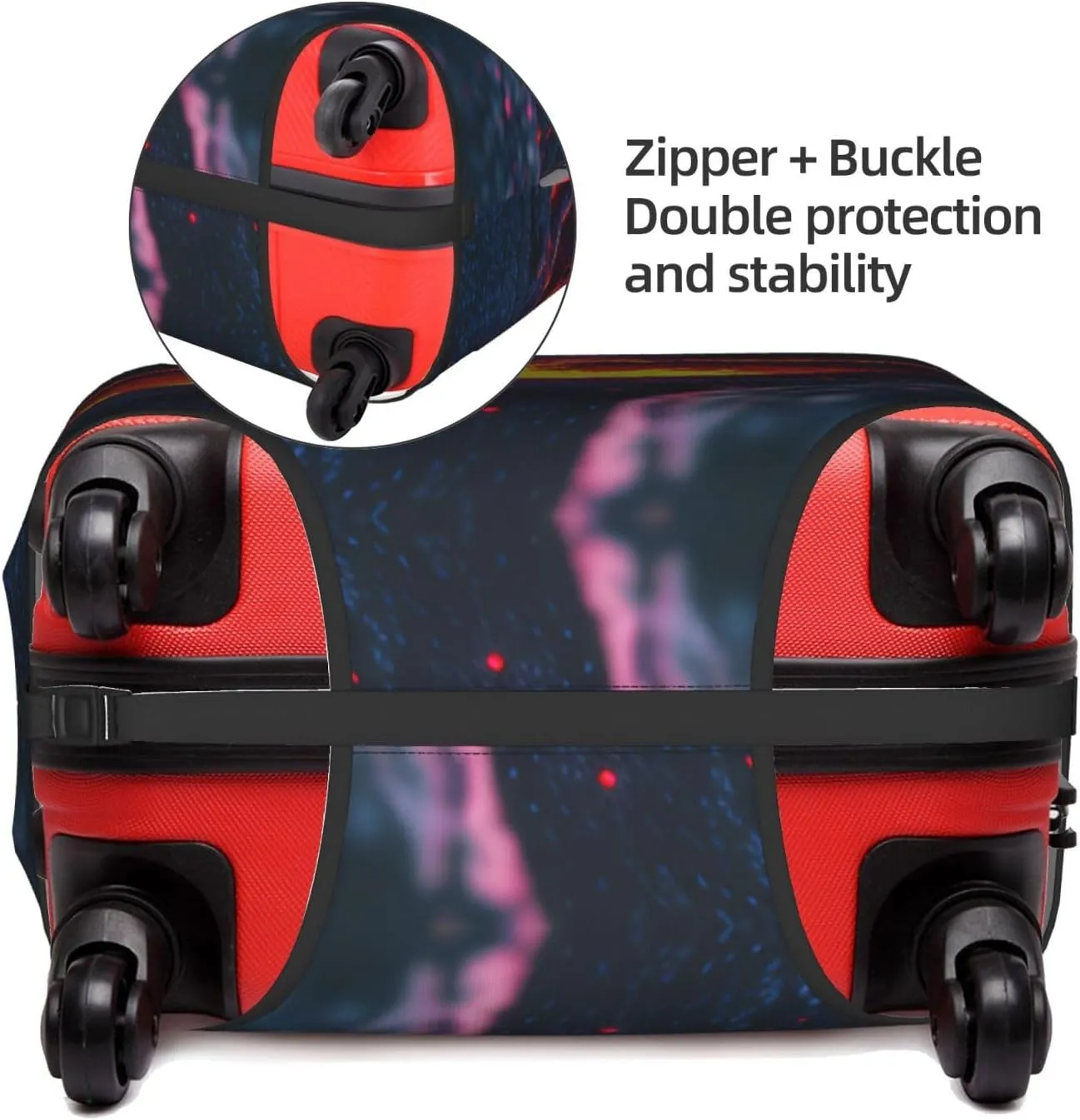 Kilauea Volcano Print Practical Elastic Washable Travel Luggage Cover with Concealed Zipper for Suitcases