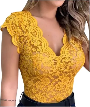 Lace Tank Tops for Women Plus Size Floral Lace Sheer V Neck Scalloped Trim Sleeveless Tank Shirts Tops Trendy