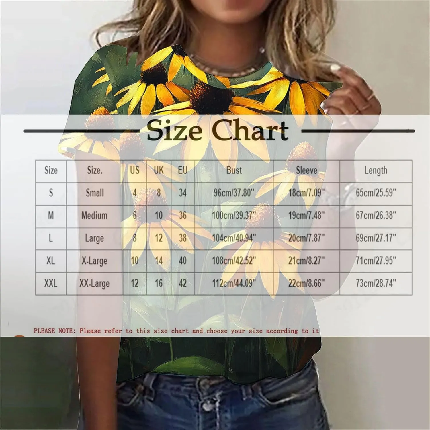 Ladies' Floral Printed Crewneck T-Shirt - 2025 Summer Boho Top with Short Sleeves & Casual Style