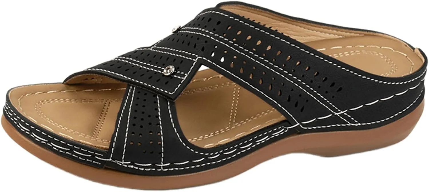 Ladmiple Womens Sandals Dressy Casual Comfortable Orthopedic Arch Support Flip Flops Summer Orthotic Slides Walking Shoes