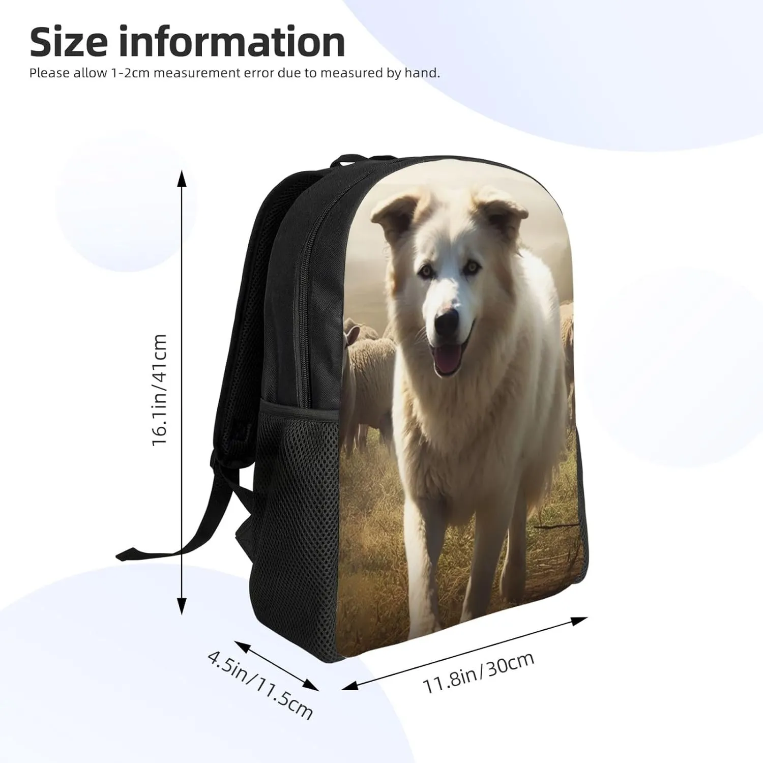 Laptop Backpack for Women Men Carry-on Backpack Dogs and Sheep Daypack Lightweight Travel Shoulder Bags