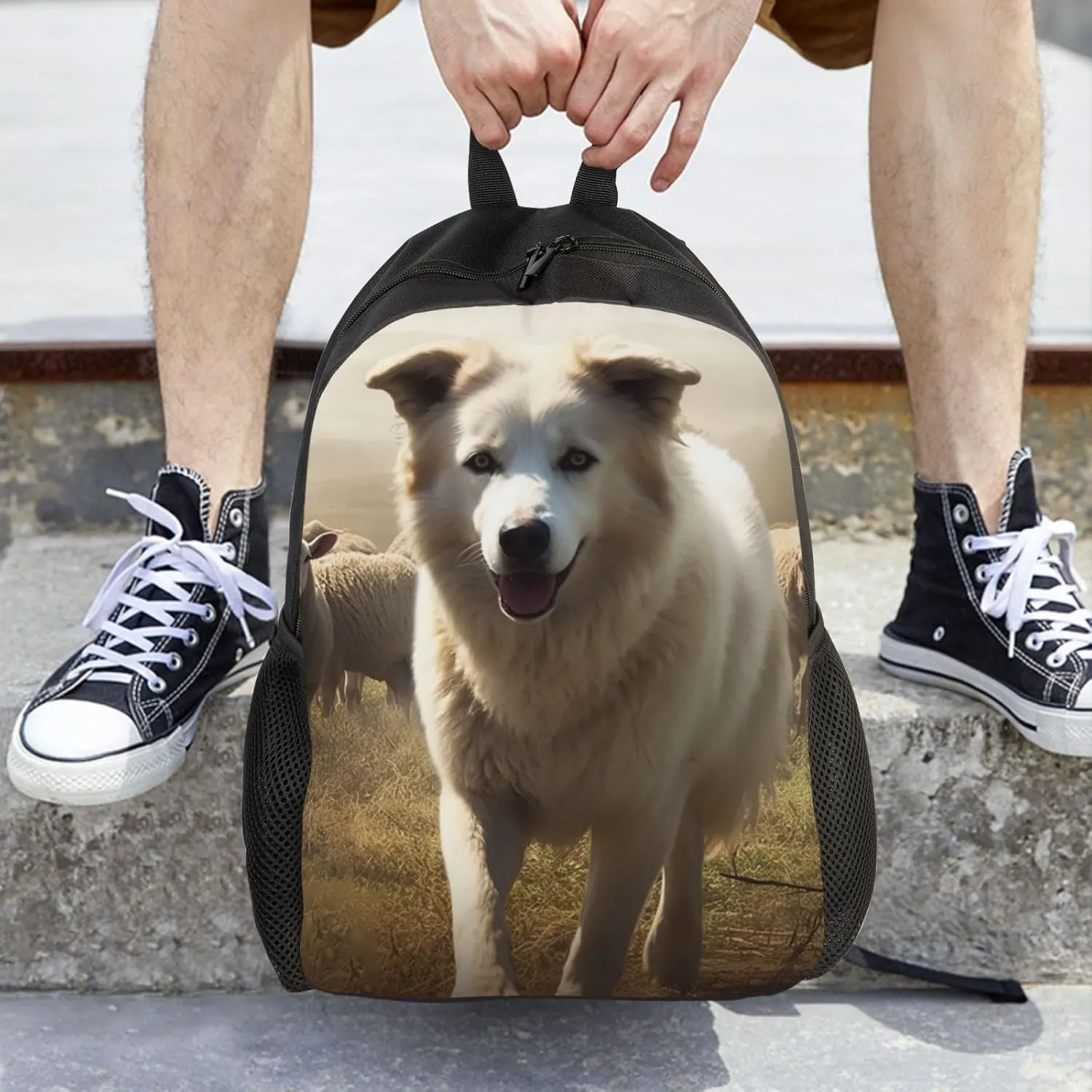 Laptop Backpack for Women Men Carry-on Backpack Dogs and Sheep Daypack Lightweight Travel Shoulder Bags