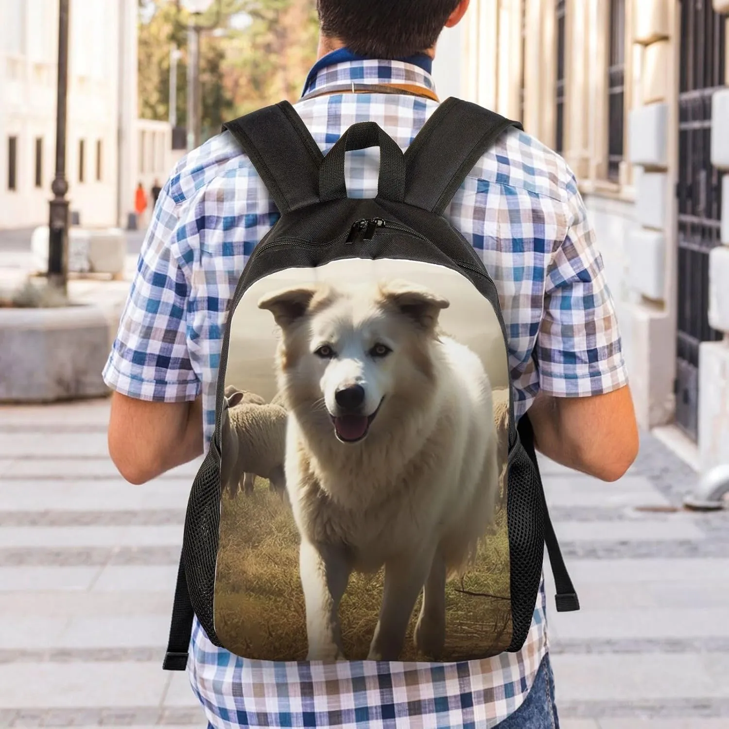 Laptop Backpack for Women Men Carry-on Backpack Dogs and Sheep Daypack Lightweight Travel Shoulder Bags
