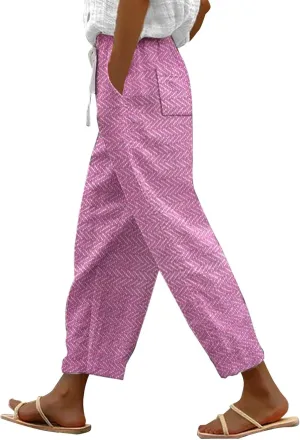 LCMTWX Wide Leg Linen Pants Woman 2025 Pants with Pockets Wide Leg Cropped Pants for Women Capri Pants 2025 Pants with