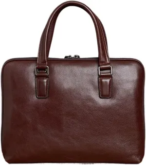 Leather Vintage Man Handbag Briefcase Men Shoulder Bags Coffe Business 14 Inch Laptop Bag