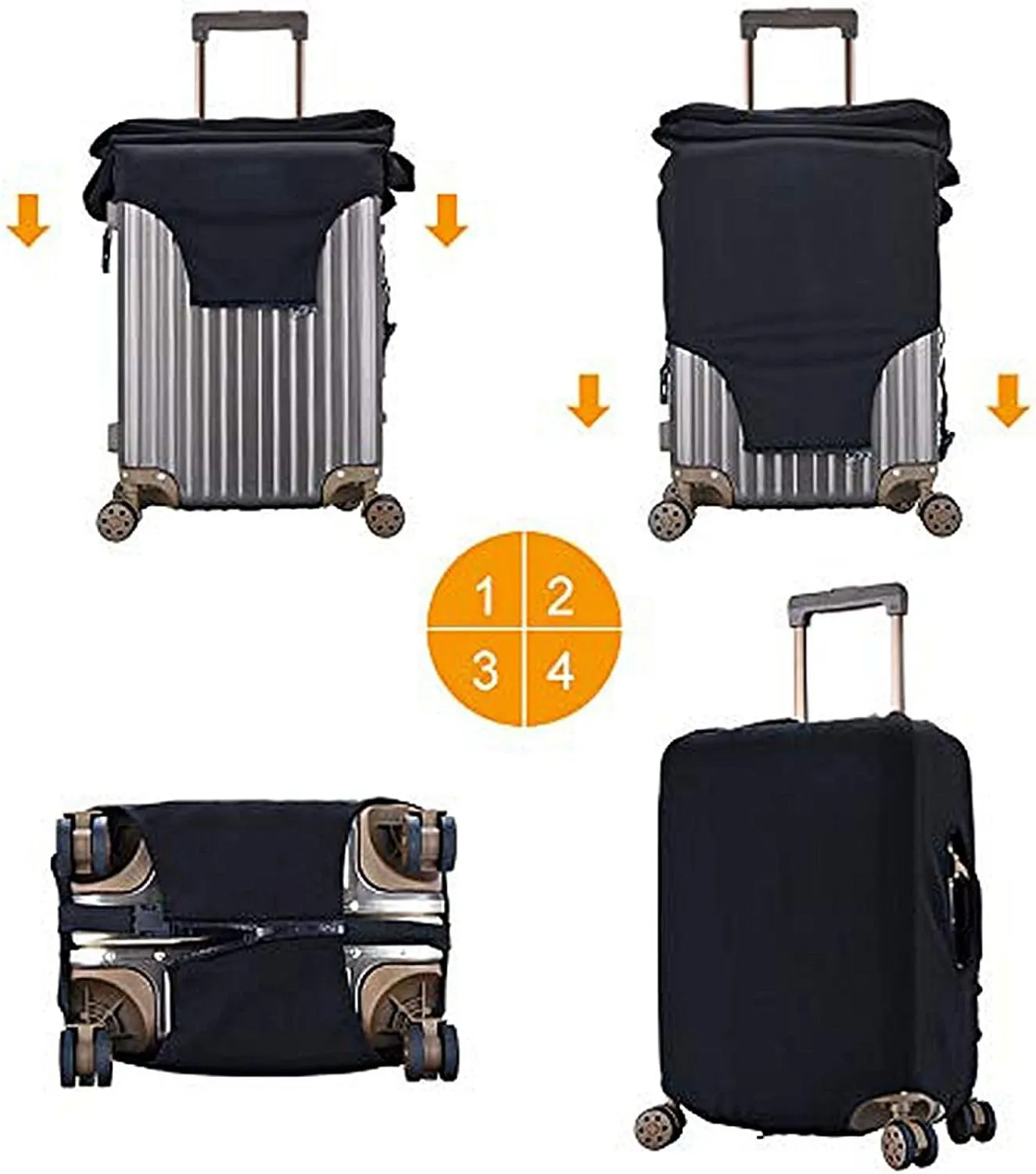 lisbon tram pattern Print Practical Elastic Washable Travel Luggage Cover with Concealed Zipper for Suitcases