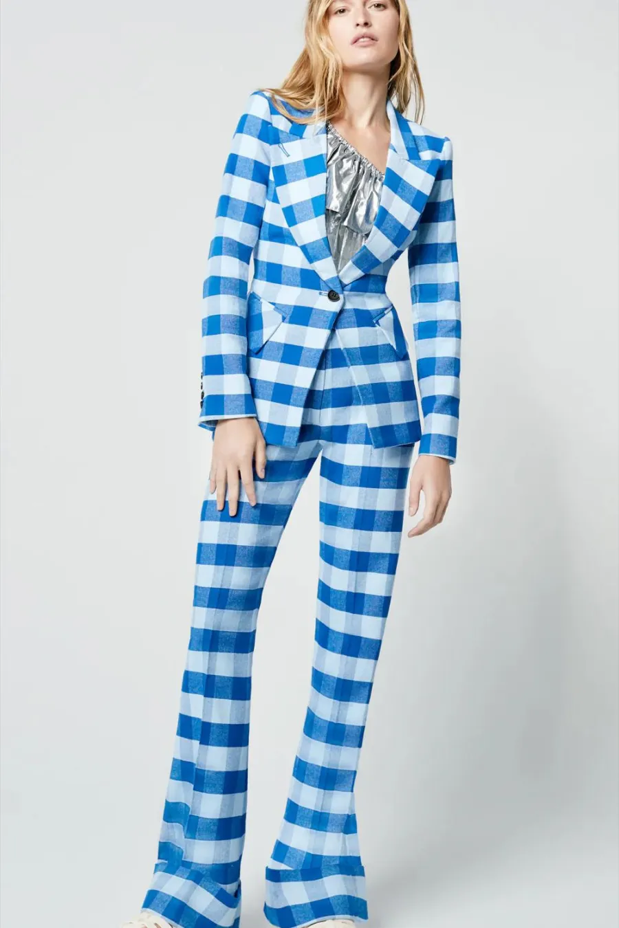 Lounge Blazer Tonal Blue Check