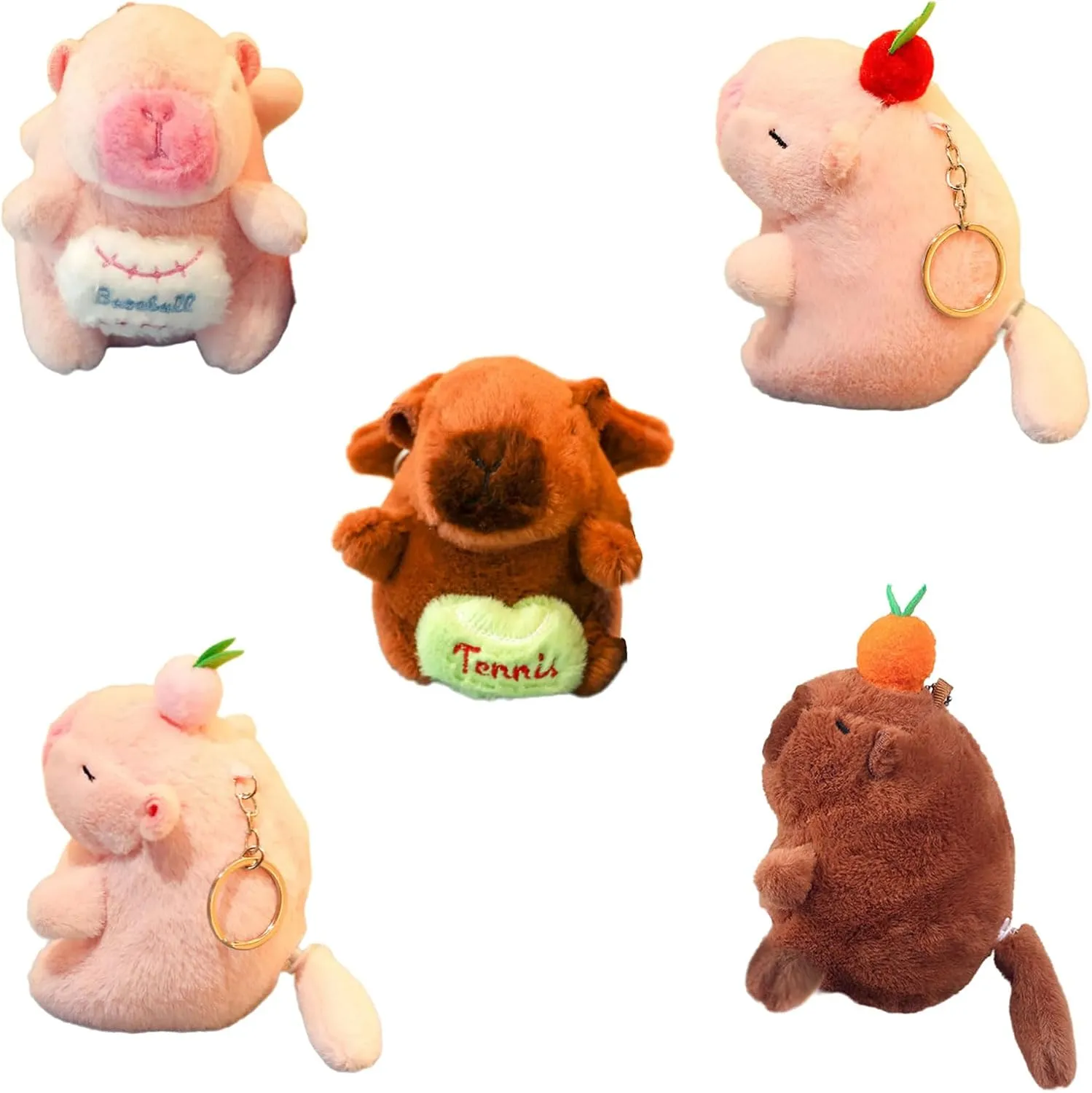 Lovely Movable Animal Charm Keychains Lovely Ornament Women Car Keyring Backpack Handbag Charm Pendant Key Holder