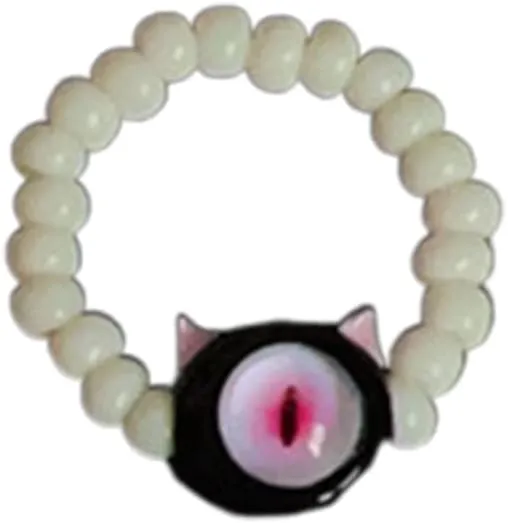 Lovely Single Eyed Cat Themed Rings Colorful Elastic Rings Bohemian Beads Accessory Jewelry Ornament