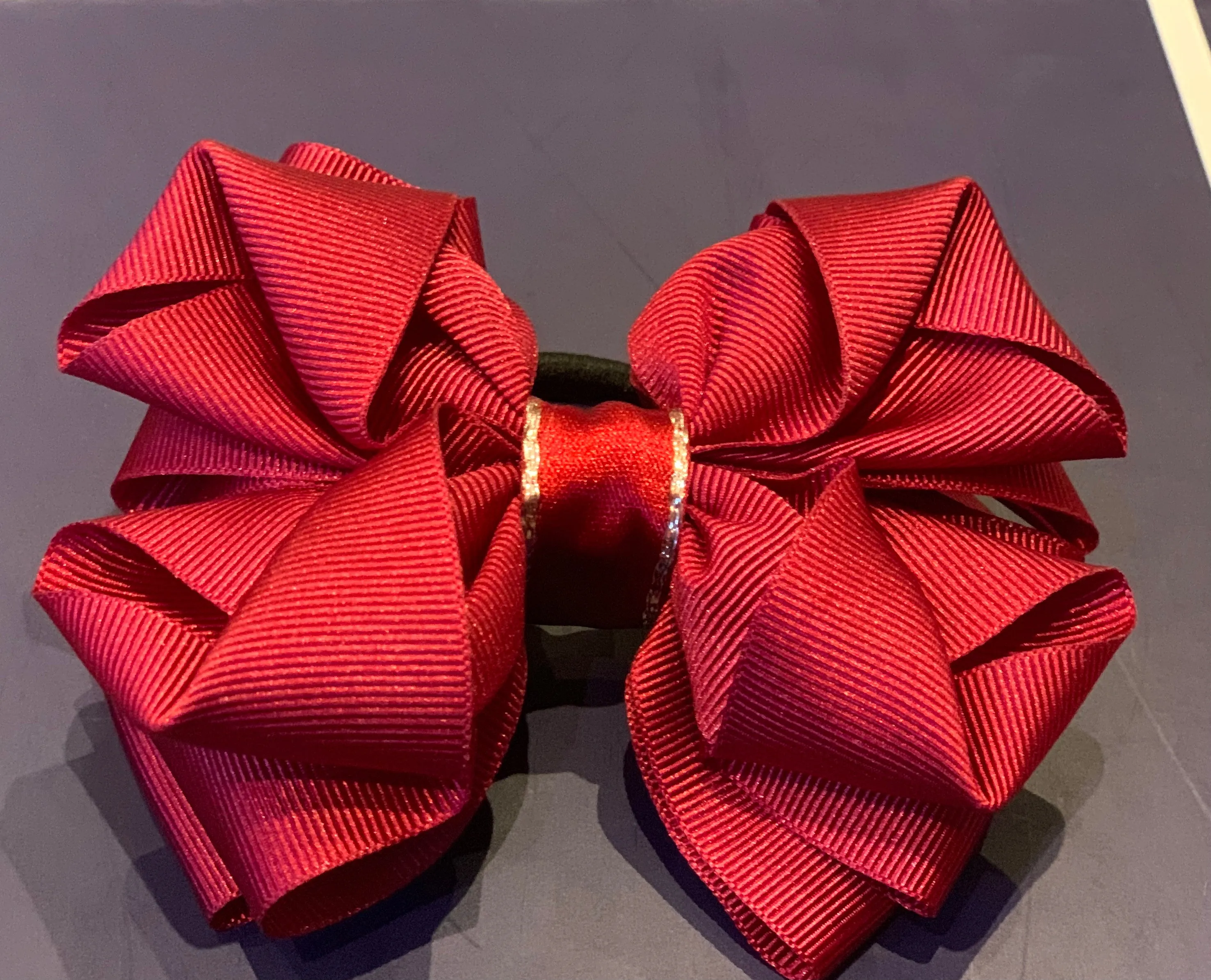 Luxury Bows: Dark red plain bows in luxury layered design