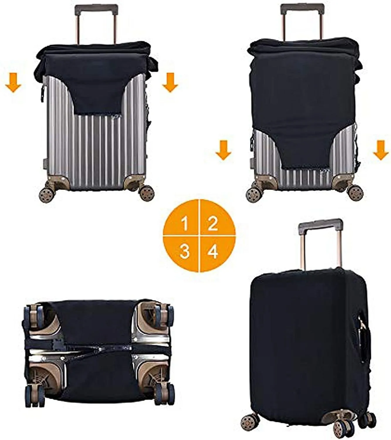 Magic Mushrooms Print Practical Elastic Washable Travel Luggage Cover with Concealed Zipper for Suitcases