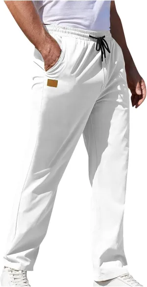 Men Fashion Sport Pants Straight Fit Cargo Pants Solid Casual Pants Stretch Jogger Pants Classic Comfort Pants
