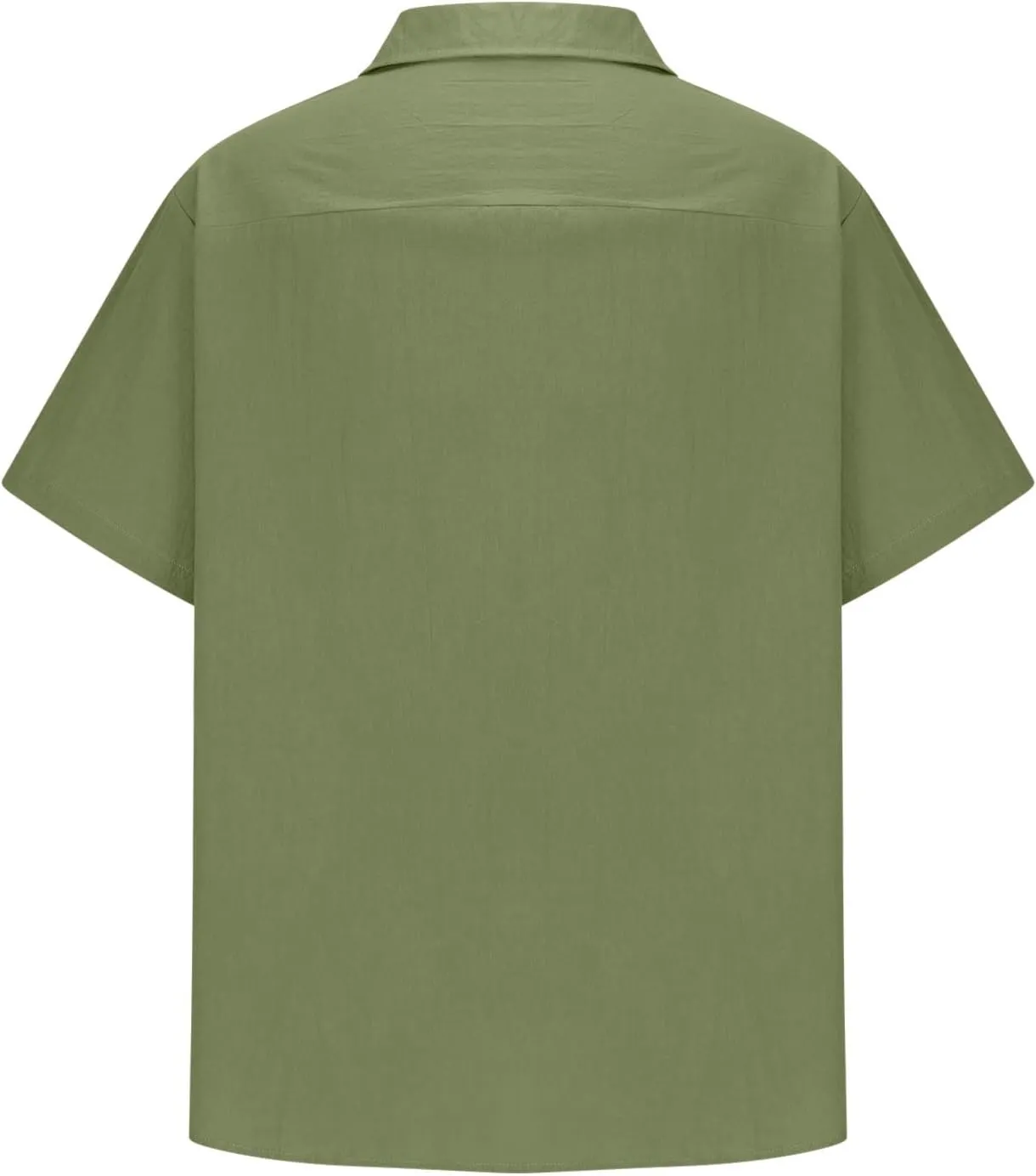 Men Linen Shirt Slim Cotton Solid Color Short Sleeve Button Down Lapel T-Shirts Casual Outdoor Vacation Soft Blouses