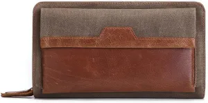 MenClutch Male Zipper Long Leather Men Wallet First Layer Cow Hand Bag Multi-functional Long Bag