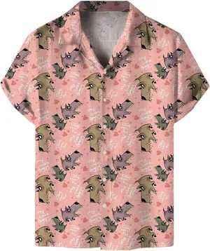 Mens 2024 Summer Hawaiian Shirt Digital Print Plus Size Combat Casual Lapel Shirts Button Down Lightweight Holiday Beach Tops