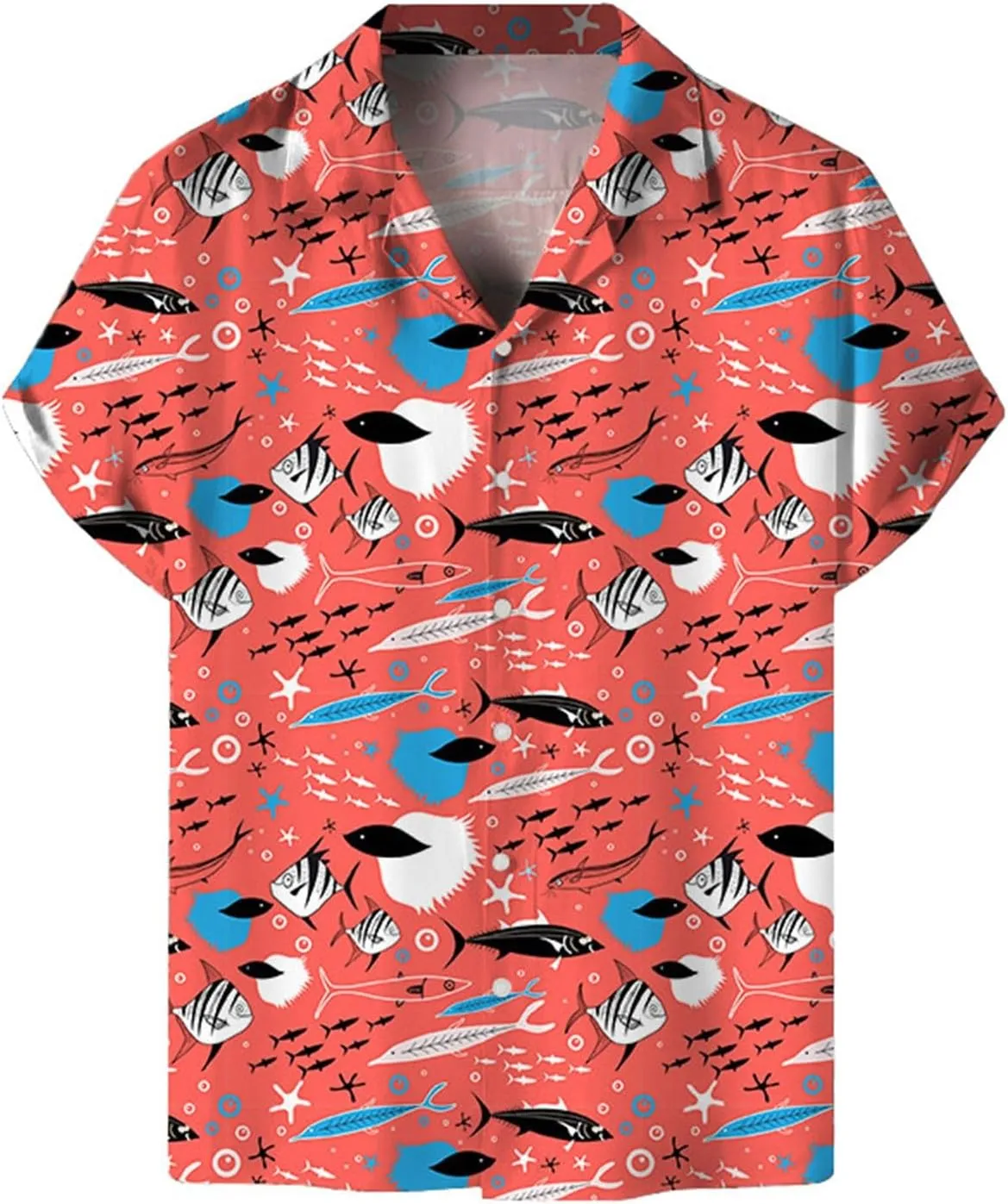 Mens 2024 Summer Hawaiian Shirt Digital Print Plus Size Combat Casual Lapel Shirts Button Down Lightweight Holiday Beach Tops