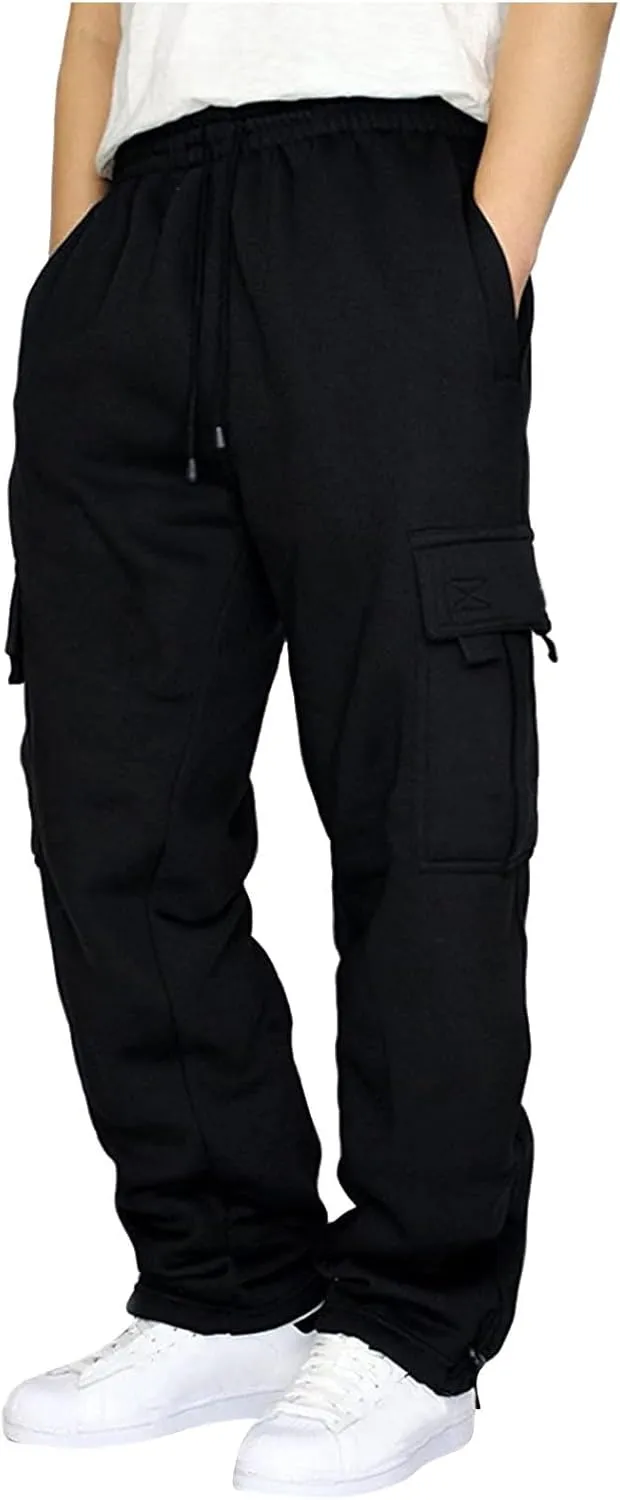 Men's Athletic Cargo Pants Baggy Lightweight Pants Drawstring Work Pants Lounge Sports Pants Hiking Trendy Pants