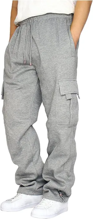 Men's Athletic Cargo Pants Baggy Lightweight Pants Drawstring Work Pants Lounge Sports Pants Hiking Trendy Pants