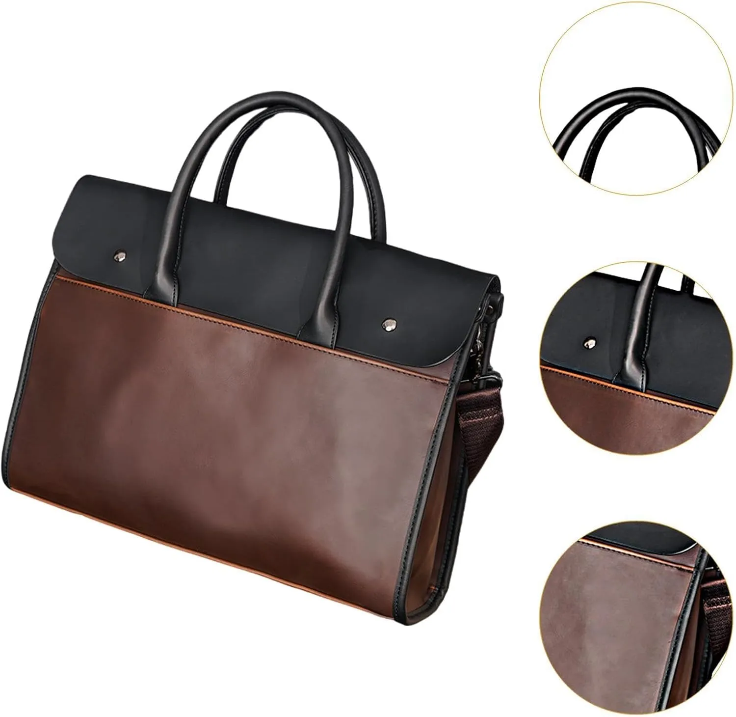 Mens Briefcase Work Bag PU Leather Practical Laptop Bag Business Bag for Business Trip
