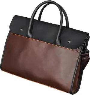 Mens Briefcase Work Bag PU Leather Practical Laptop Bag Business Bag for Business Trip