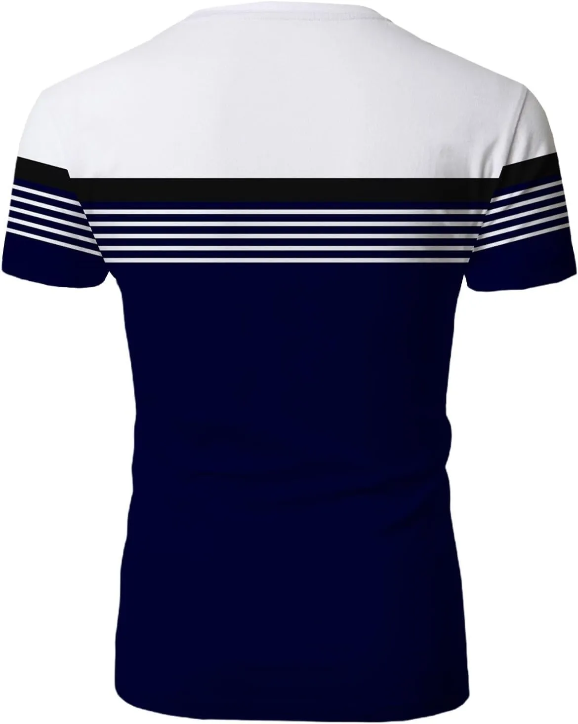 Men's Button Down Short Sleeve Tops Coconut Tree Print Beachwear Striped Shirts Workout Shirt Striped Crew Neck Top