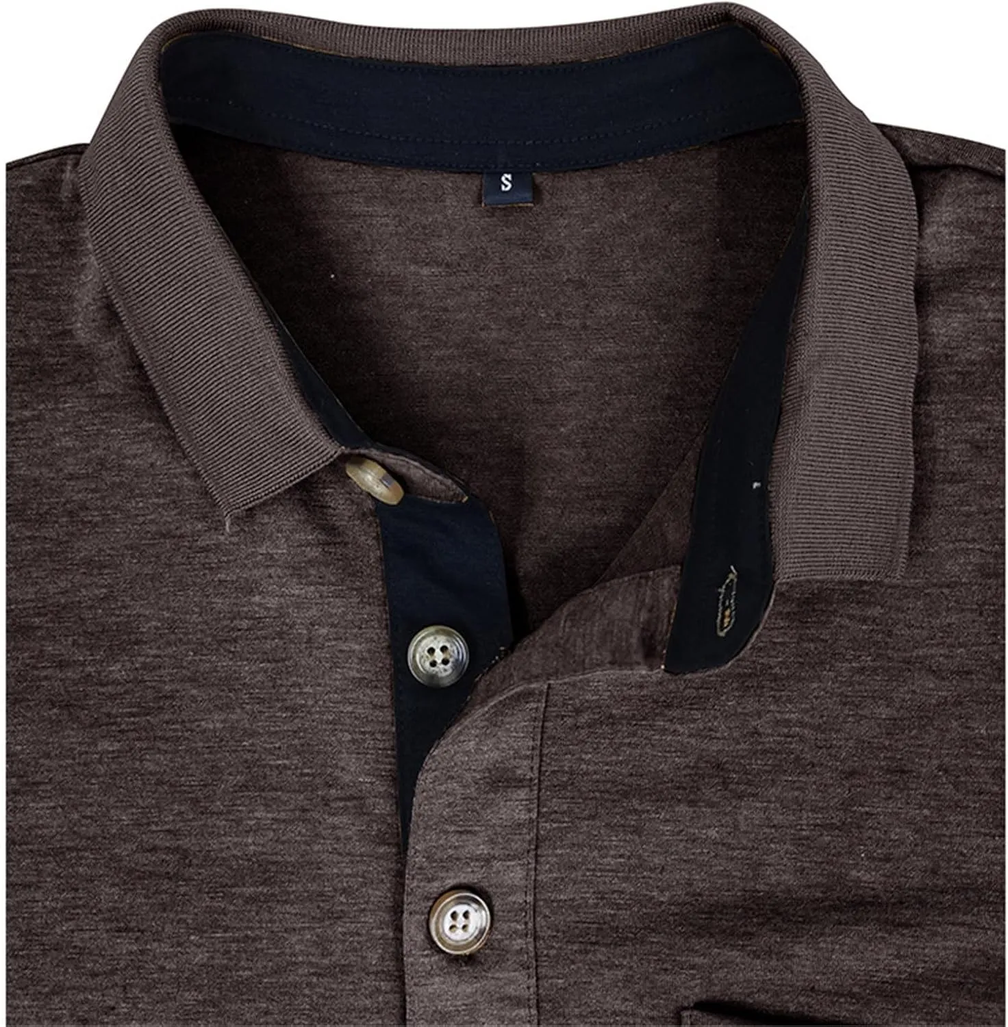 Men's Fashion Casual Polo Shirts Cotton Slim Button Basic Tops Short Sleeve Solid Color Work Golf T Shirt with Pocket