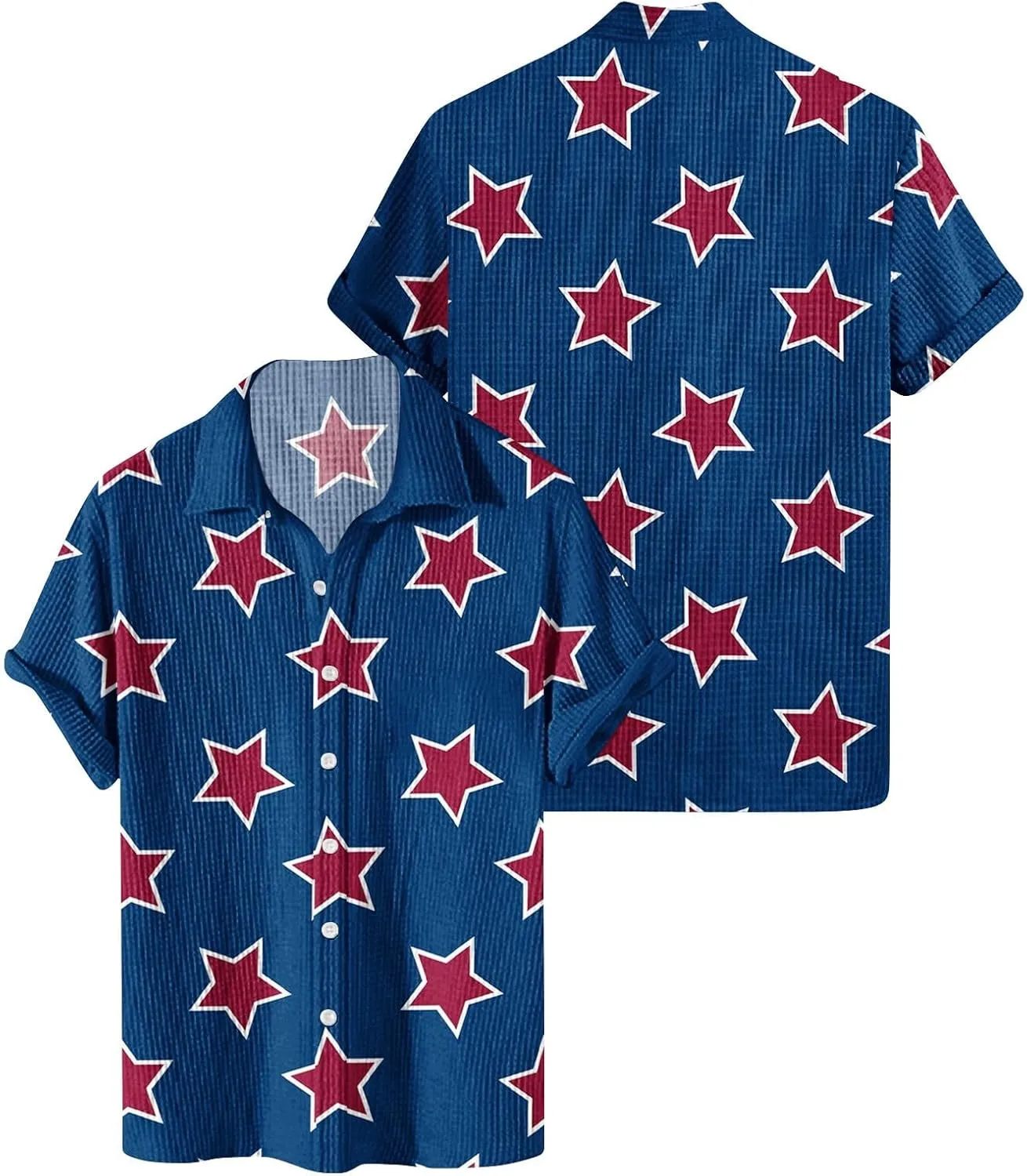 Men's Fashion Short Sleeve Casual Mens Shirt Independence Day Basic Funny July 4th Shirts