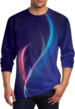 Mens Graphic T-Shirts Fall Casual Crew Neck Shirt Long Sleeve Designer Vintage Clothing