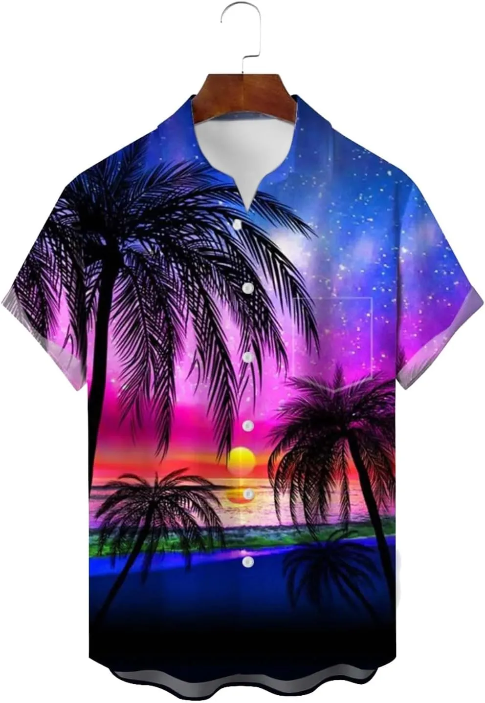 Men's Hawaiian Floral Shirts Cotton Linen Beach Flower Shirt and Long Suits Mens Printed Summer Beach Casual