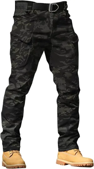 Mens Khaki Pants Pants 6 Full Men's Cargo Cargo Pocket Men's Pants Track Pants Mens Cargo Work Pants Black Joggers