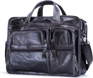 Mens leather handbag, mens functional office travel messenger bag, mens 15.6 inch Laptop bag, shoulder bag