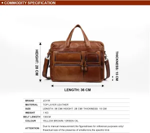 Mens leather handbag, mens functional office travel messenger bag, mens 15.6 inch Laptop bag, shoulder bag