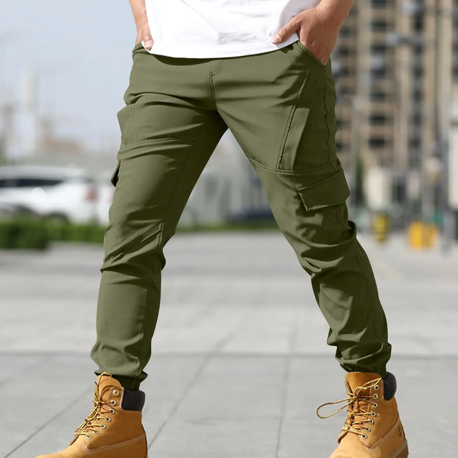 Mens Light Tactical Pants Outdoor Cargo Pants Climbing Trail Pants Hiking Active Pants Comfort Classic Trousers
