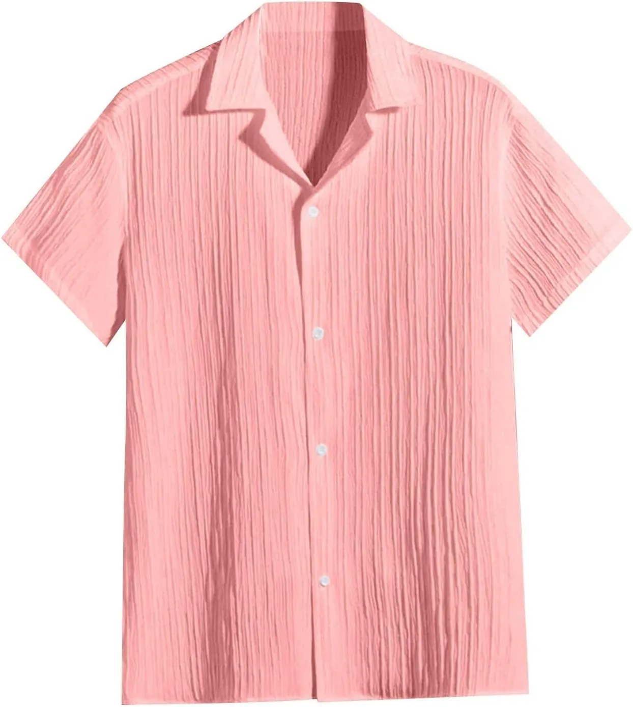 Men's Linen Shirts Short Sleeve Casual Shirts Button Down Striped Dress Shirt Beach Summer Wedding Shirt Hawaiian Shirt