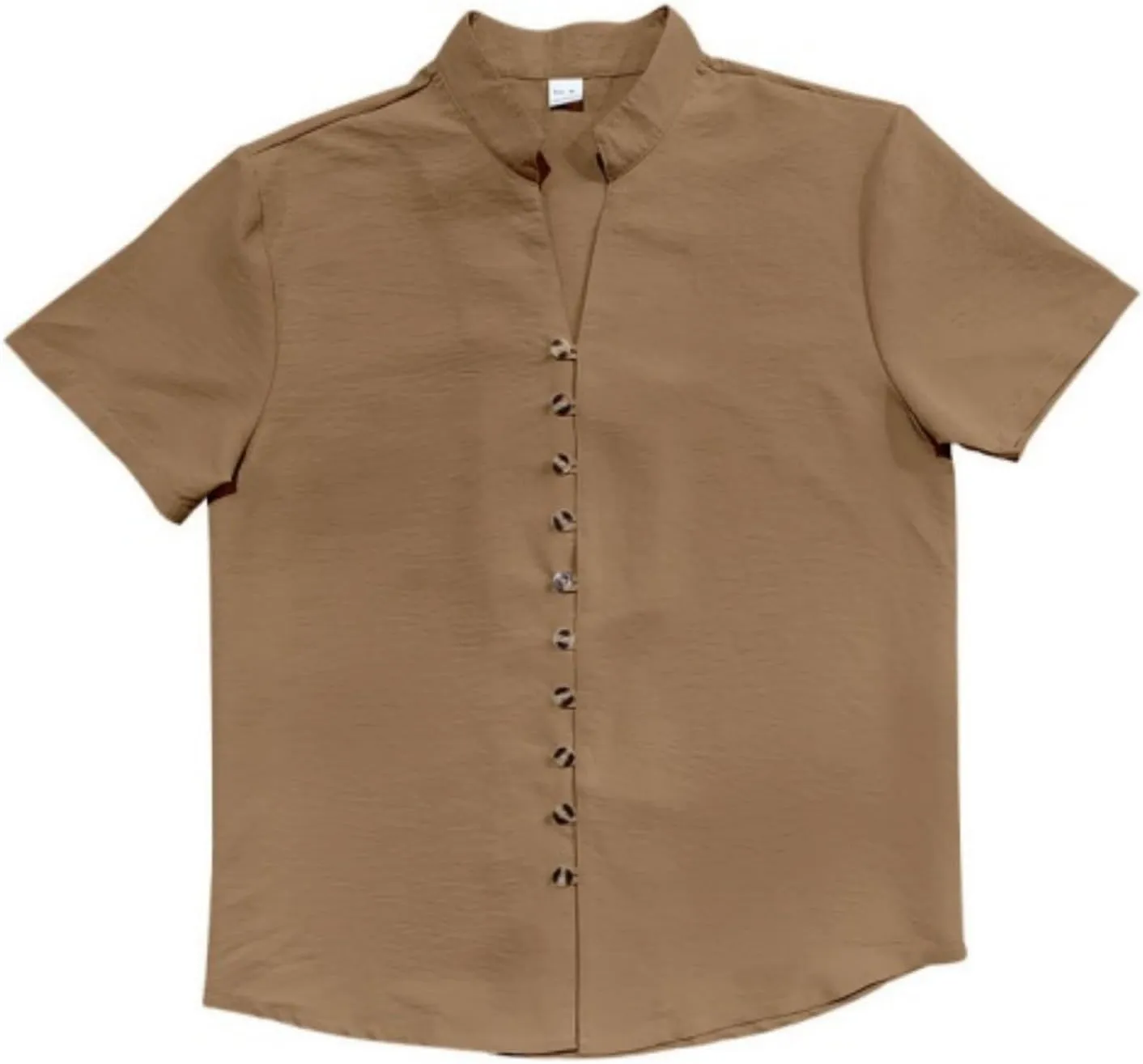 Men's Linen Short Sleeve Button Down Shirt Lightweight Casual Summer Beach Shirts Streetwear