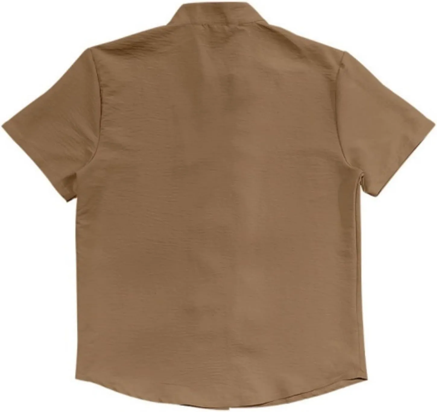 Men's Linen Short Sleeve Button Down Shirt Lightweight Casual Summer Beach Shirts Streetwear